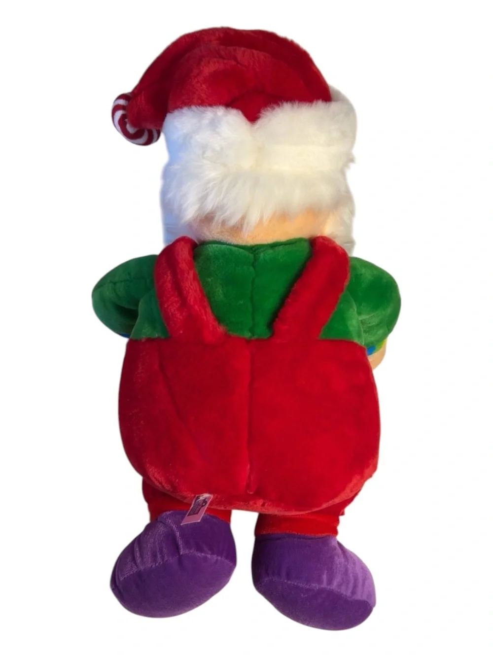 Vtg 90’s Sugar Plum Junction Santa Plush Rainbow Cuffs Purple Feet 19.5” Large